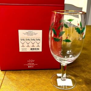 NEW in box Lenox Holiday set of 4 Iced Beverage Glassware